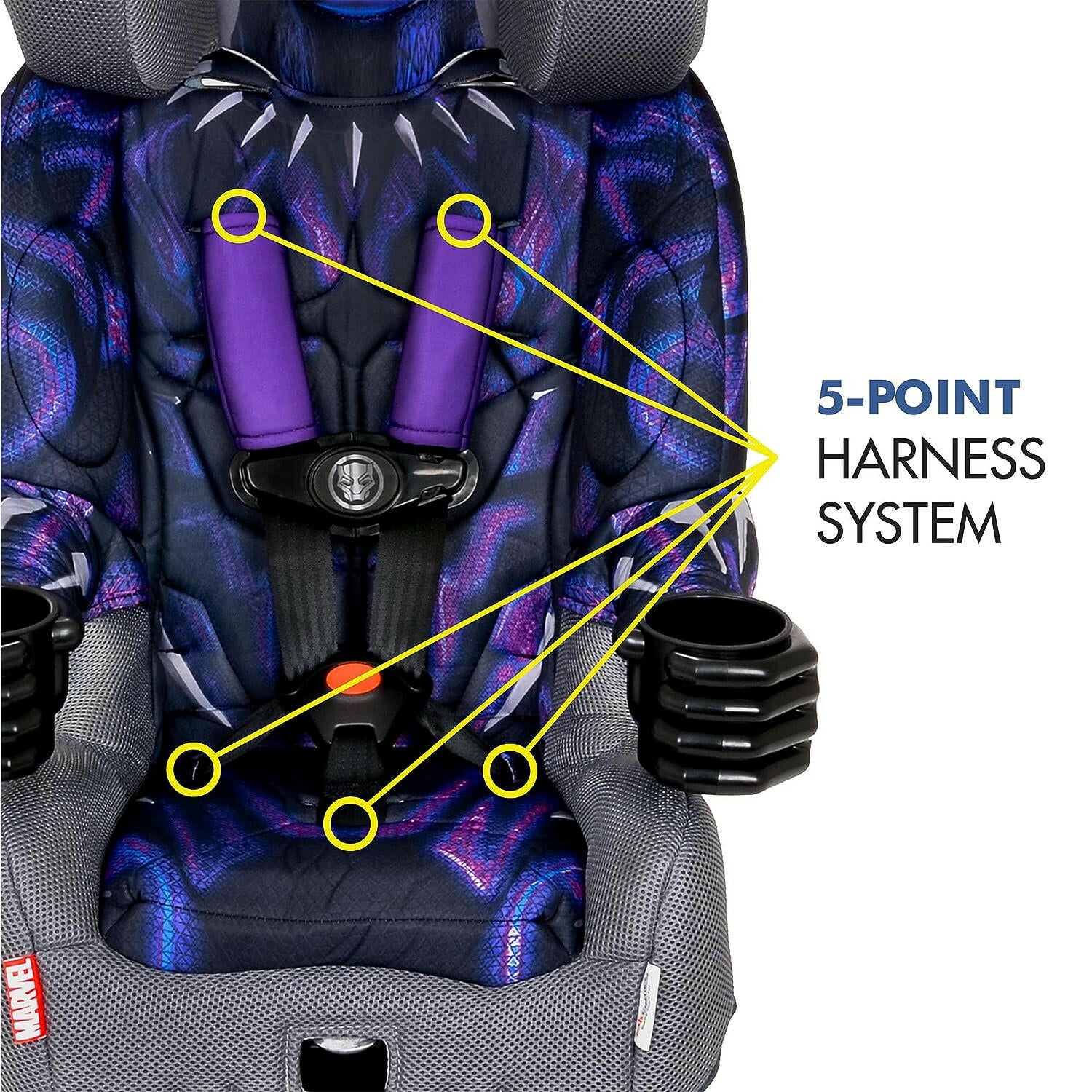 Kids Marvel Black Panther Adjustable Combination Booster Car Seat