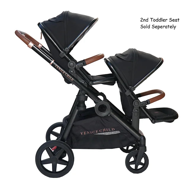Maverick Single to Double Stroller - Package #1 with Toddler Seat & Rain Cover