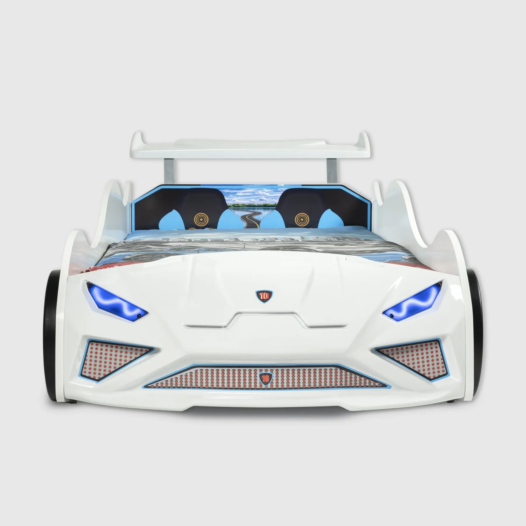 Lambo GT Toddler Car Bed Headlights Remote Control Twin Size Frame