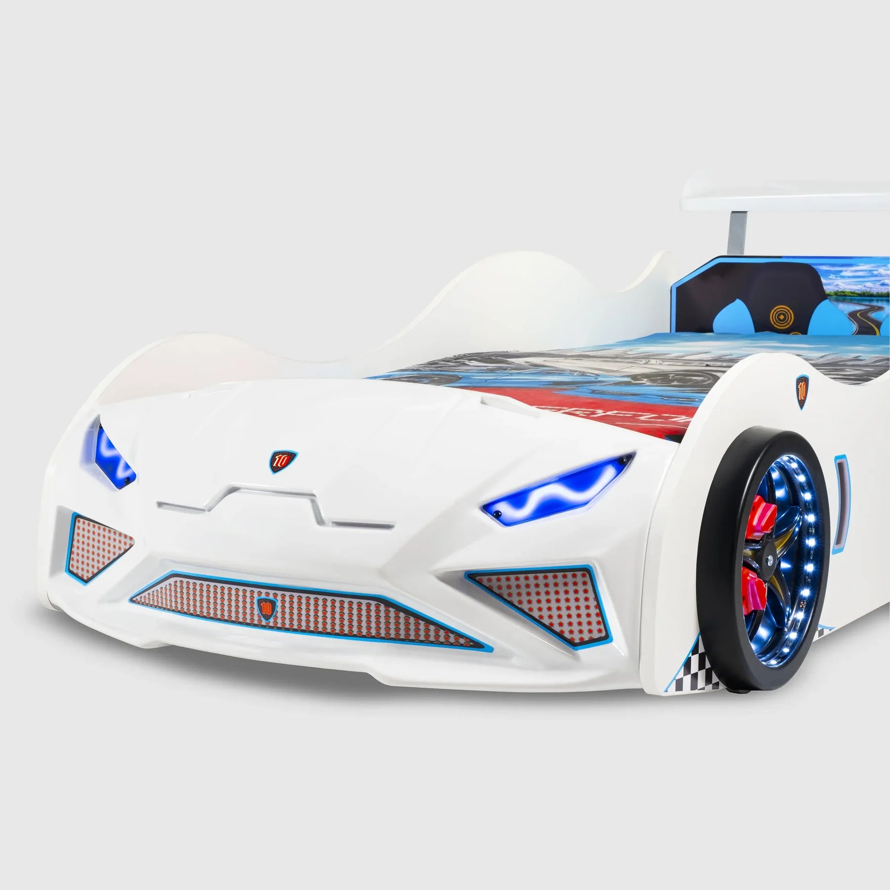 Lambo GT Toddler Car Bed Headlights Remote Control Twin Size Frame