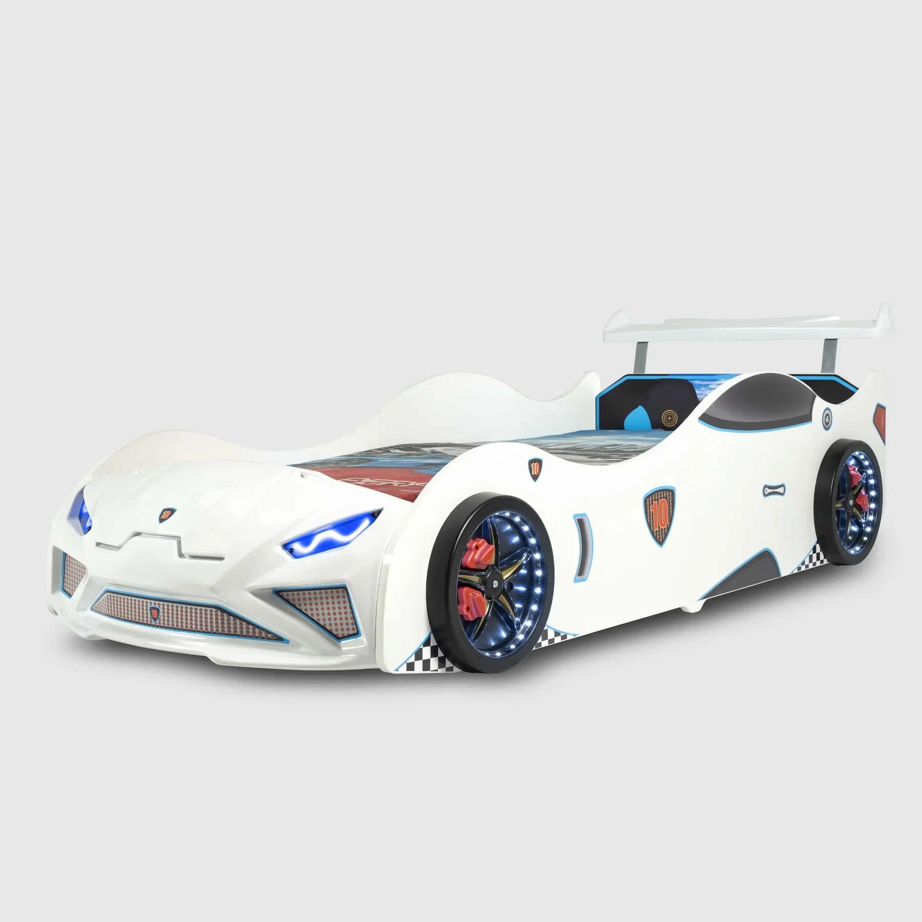 Lambo GT Toddler Car Bed Headlights Remote Control Twin Size Frame