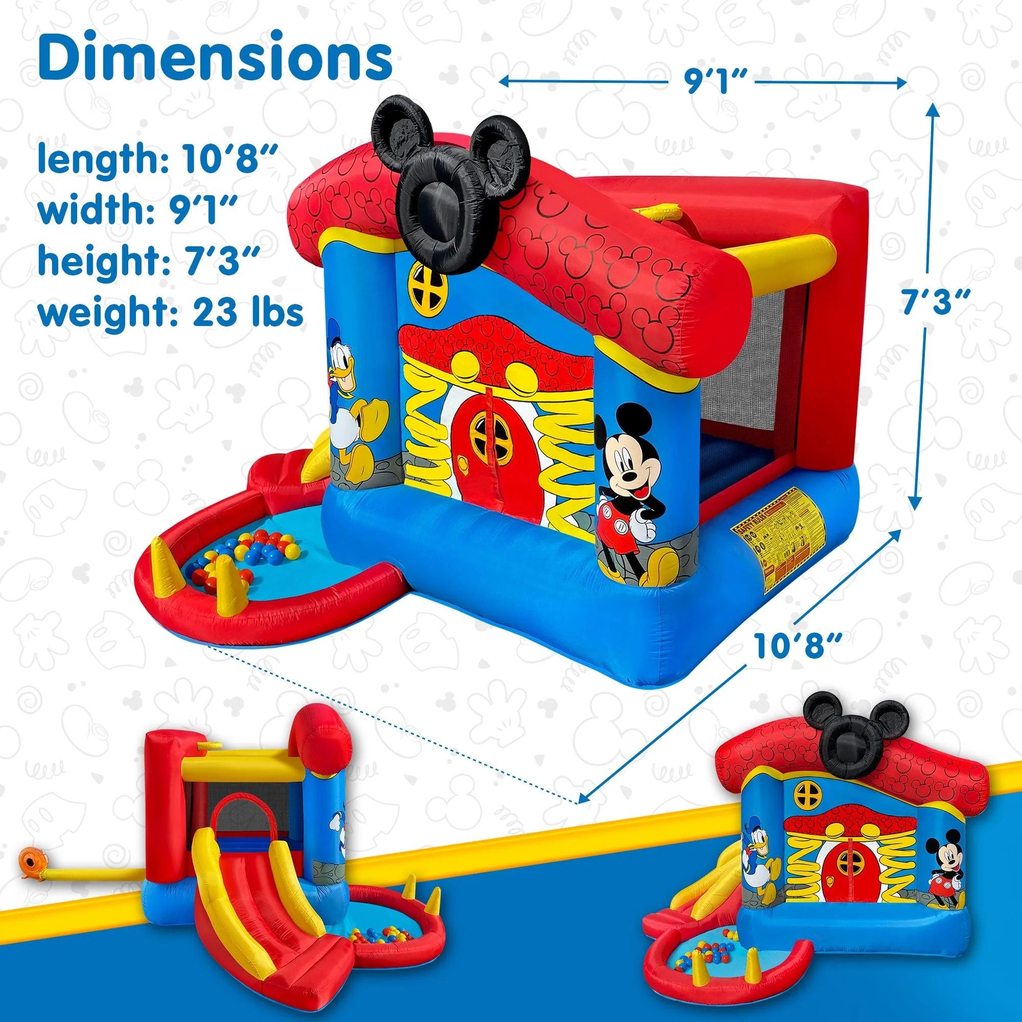 Mickey Mouse Inflatable Bounce House Ball Pit