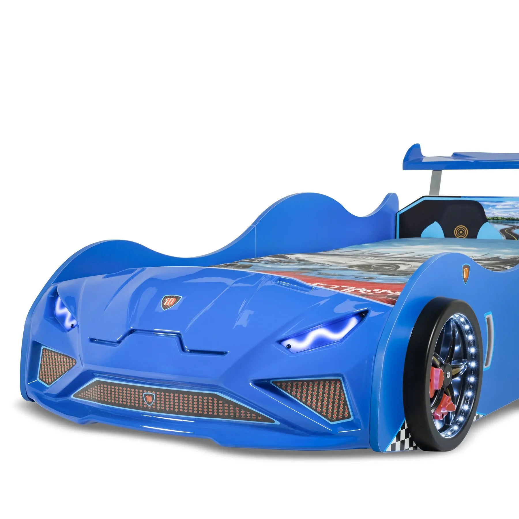 Lambo GT Toddler Car Bed Headlights Remote Control Twin Size Frame