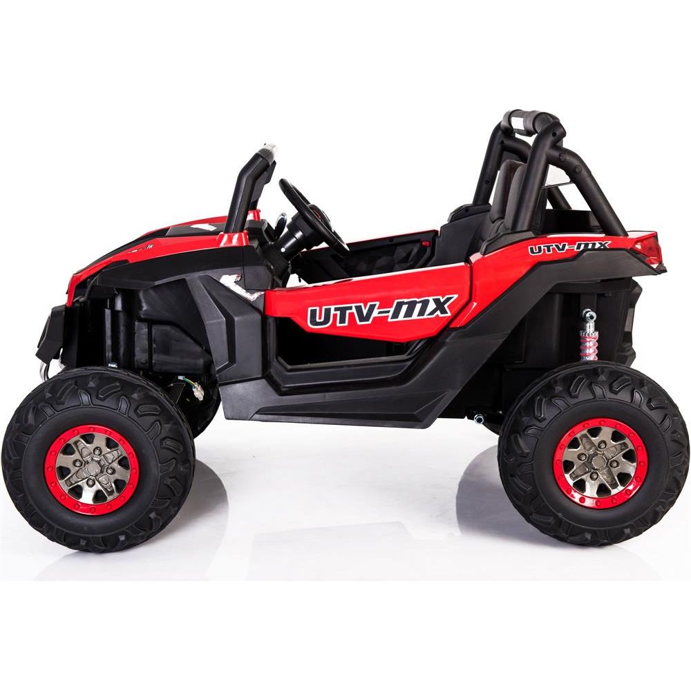 Mini Moto 12V 4x4 Kids Ride-On UTV with Remote Control & Leather Seat - Red