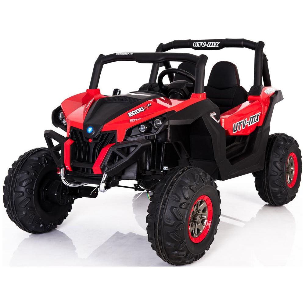 Mini Moto 12V 4x4 Kids Ride-On UTV with Remote Control & Leather Seat - Red