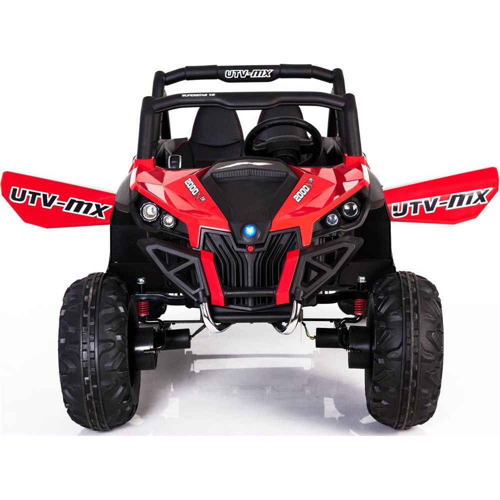 Mini Moto 12V 4x4 Kids Ride-On UTV with Remote Control & Leather Seat - Red