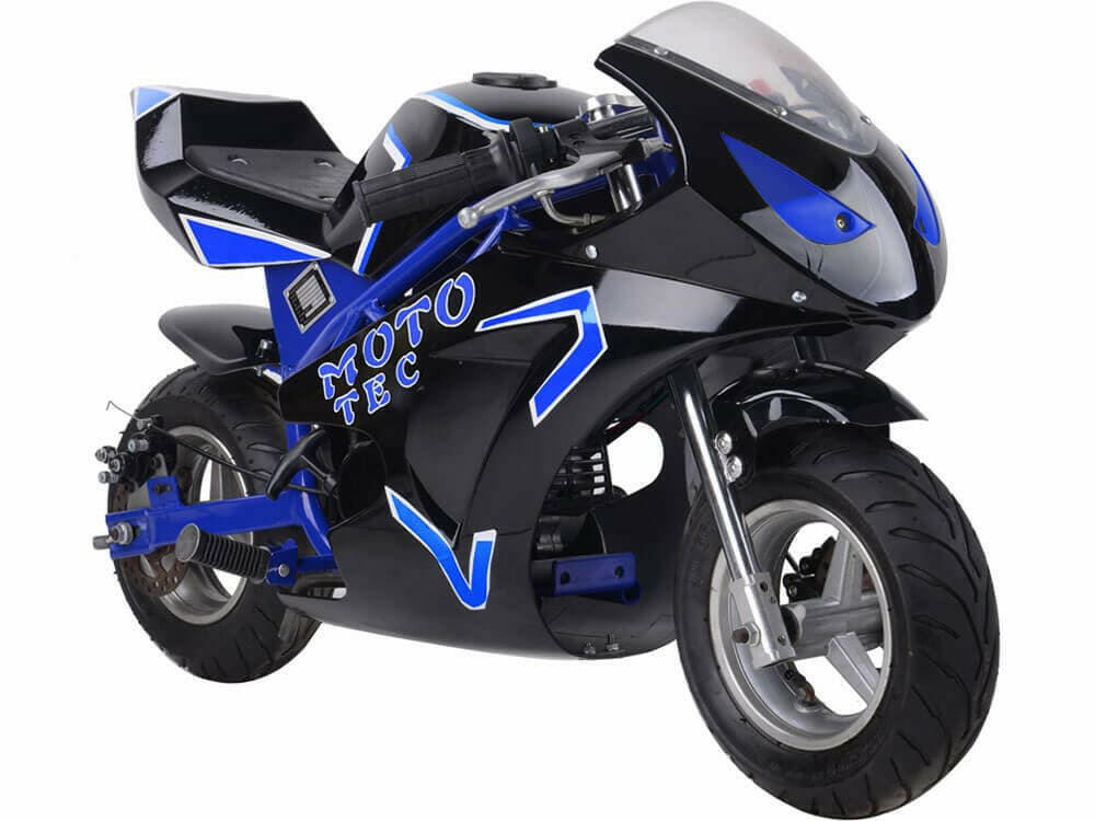 MotoTec Gas Powered 49cc 2-Stroke Kids Pocket Bike.