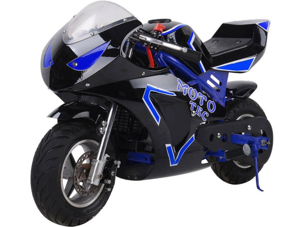 MotoTec Gas Powered 49cc 2-Stroke Kids Pocket Bike.