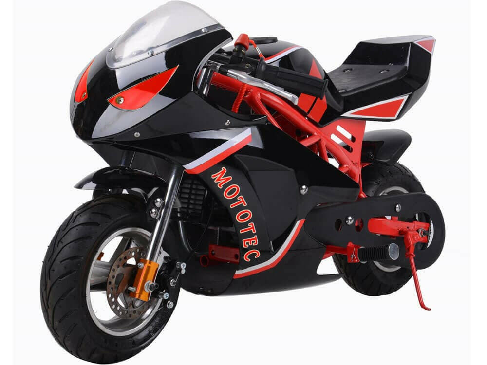 MotoTec Gas Powered 49cc 2-Stroke Kids Pocket Bike.