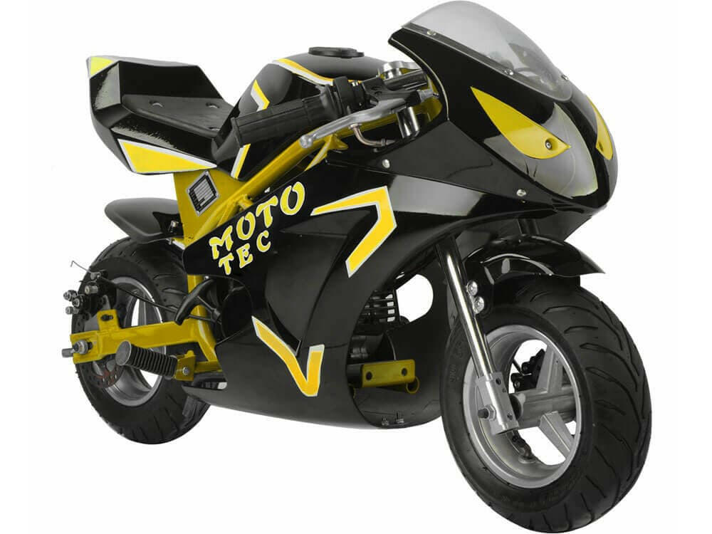 MotoTec Gas Powered 49cc 2-Stroke Kids Pocket Bike.