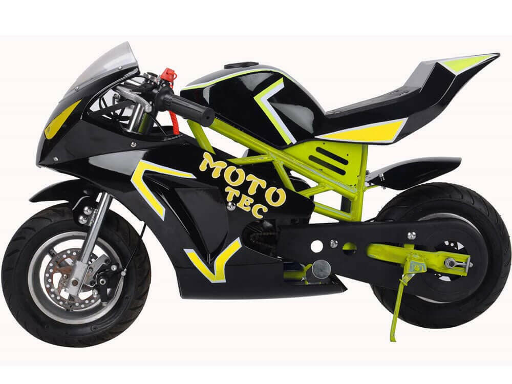 MotoTec Gas Powered 49cc 2-Stroke Kids Pocket Bike.