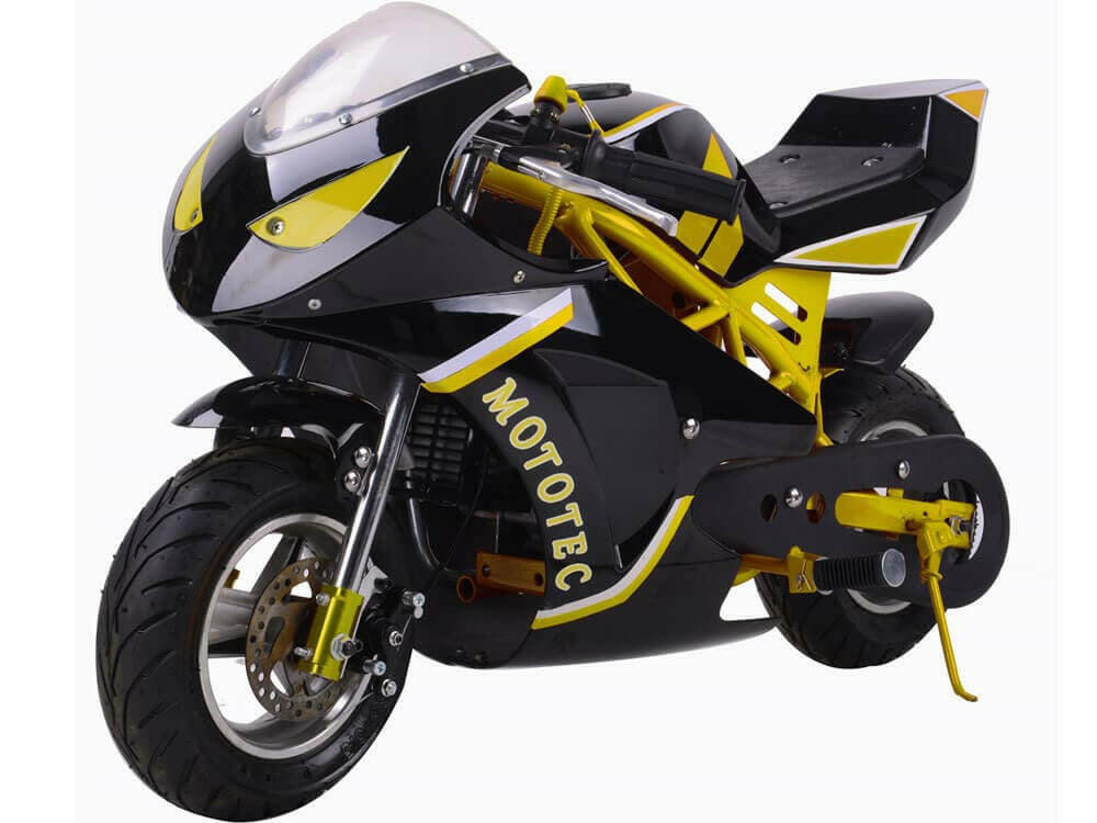 MotoTec Gas Powered 49cc 2-Stroke Kids Pocket Bike.