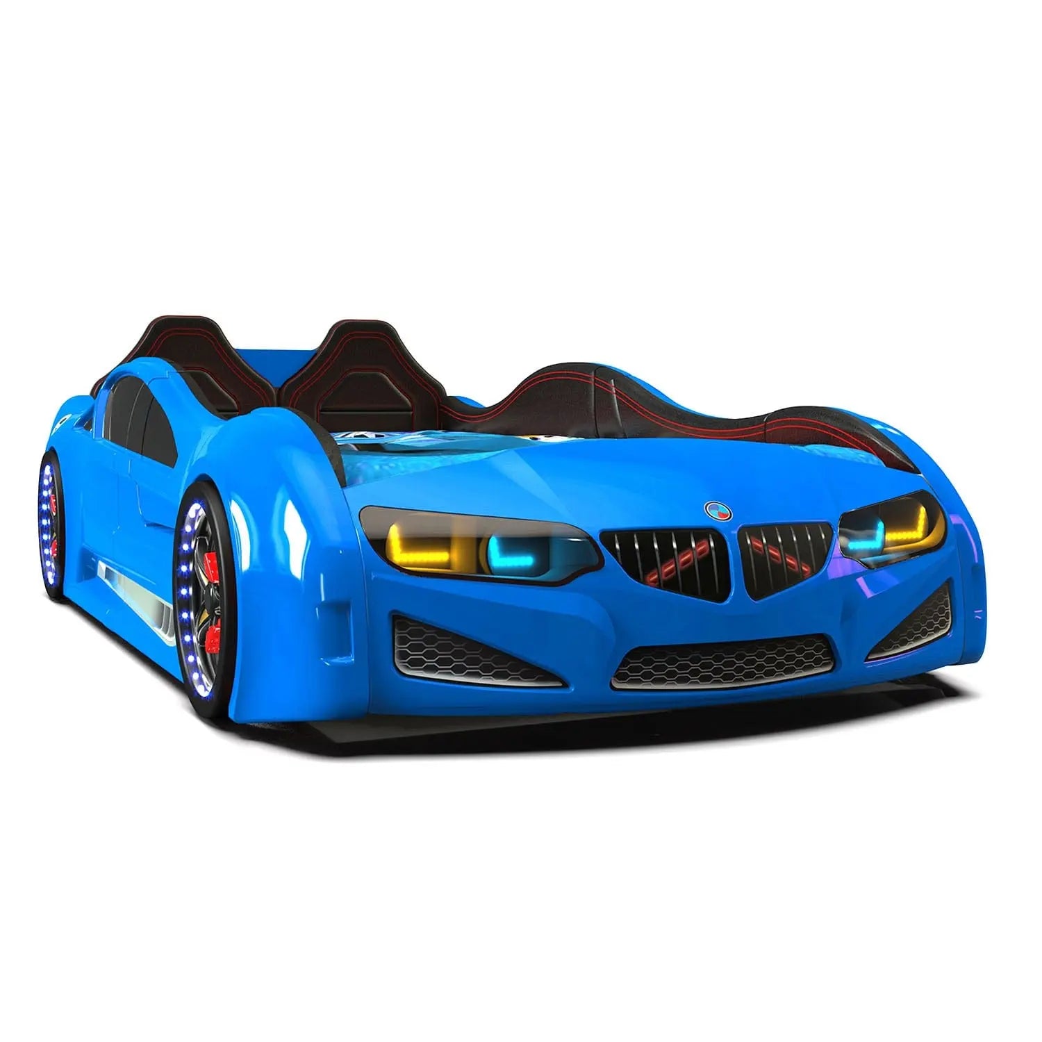 Beamer MZ Car Bed Racing Headlights Remote Control Toddler Twin Size Frame