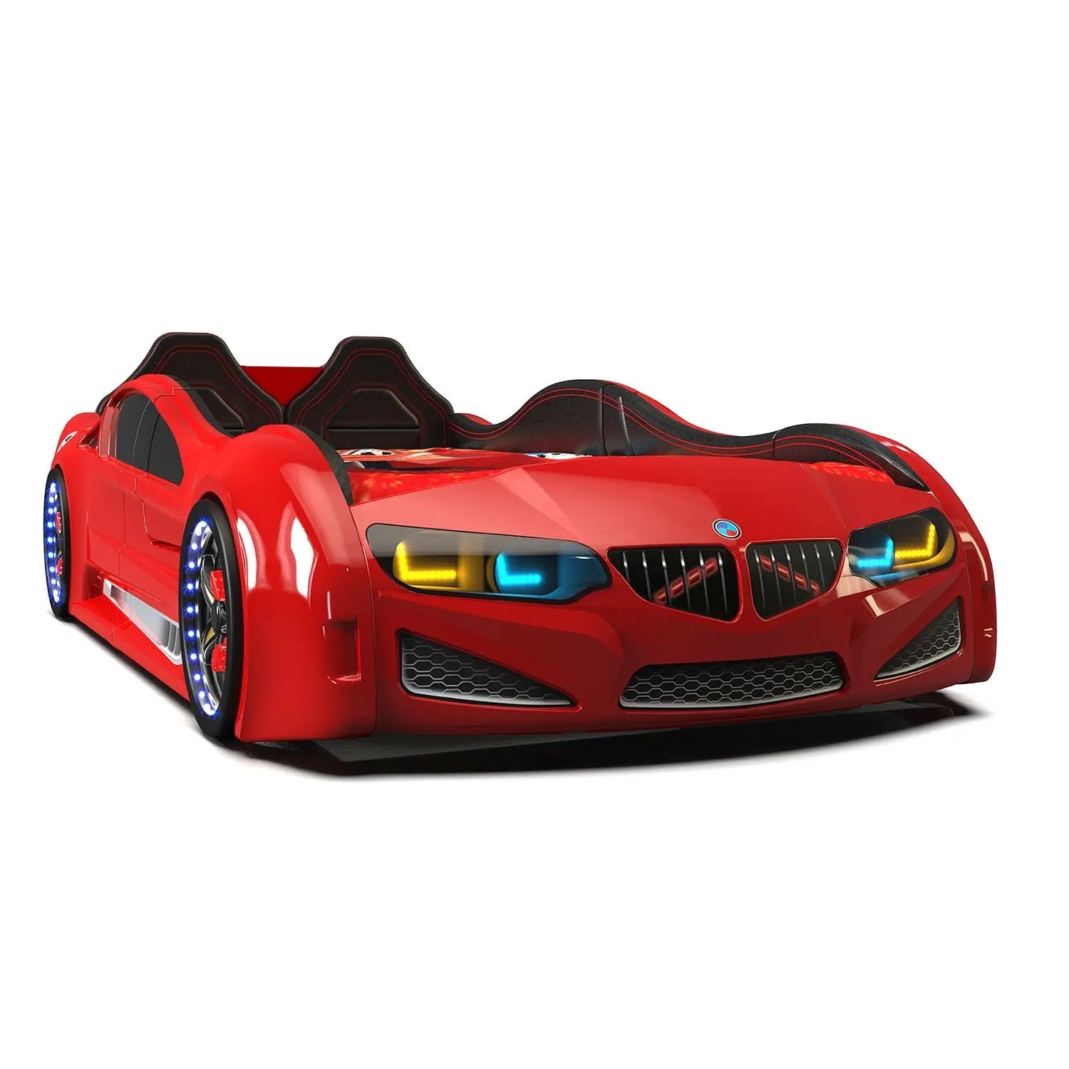 Beamer MZ Car Bed Racing Headlights Remote Control Toddler Twin Size Frame