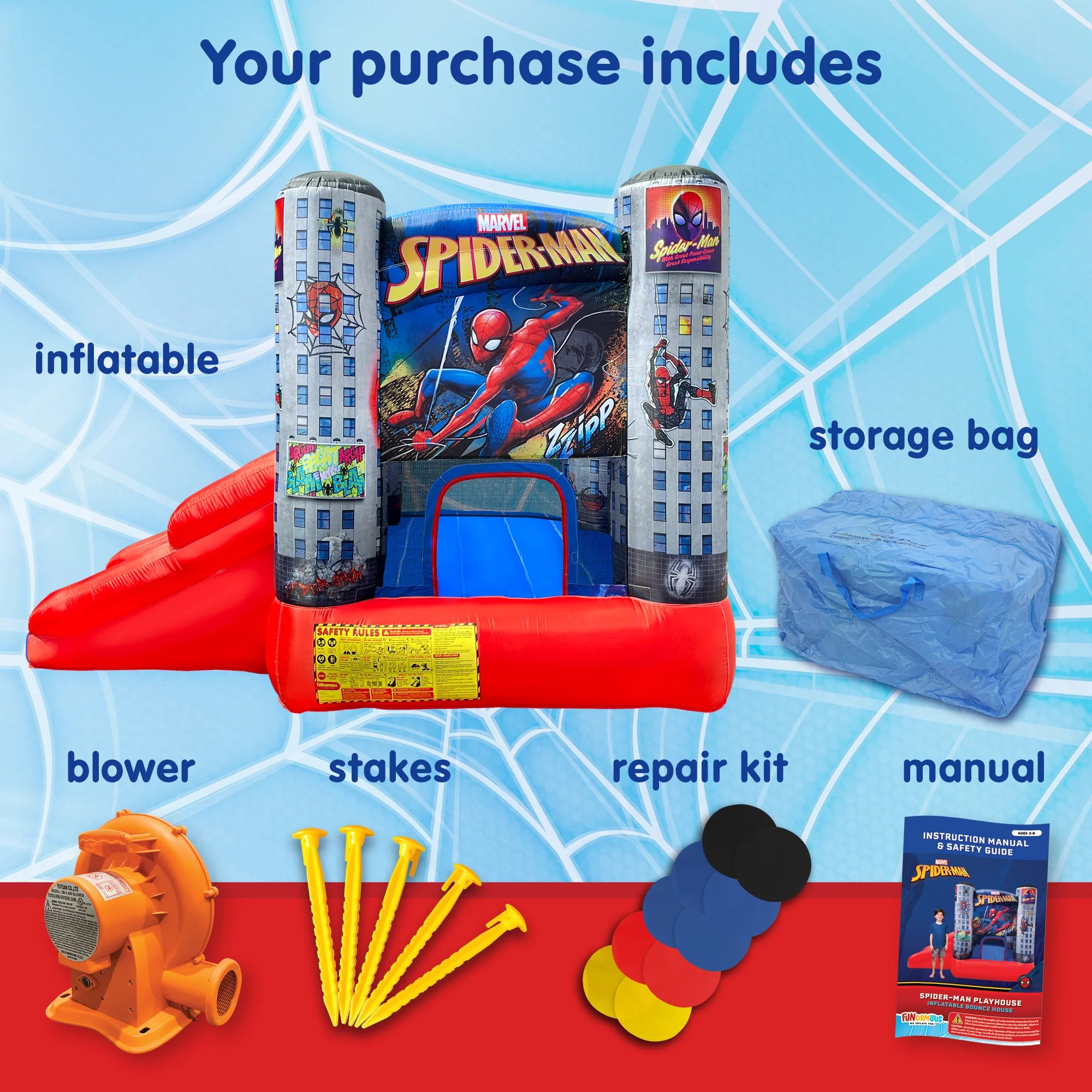 Marvel Spider-Man Inflatable Bounce House Slide Ball Pit
