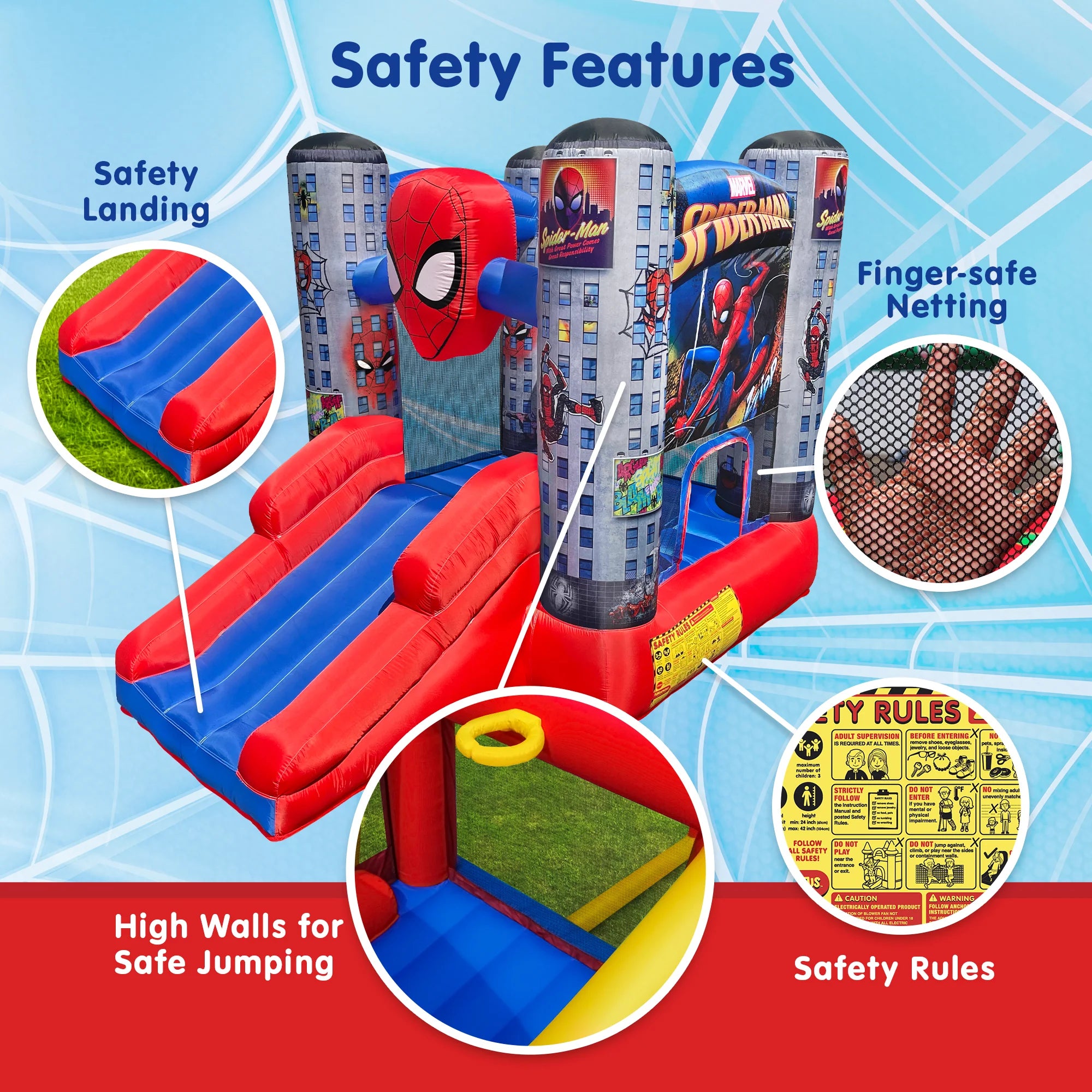 Marvel Spider-Man Inflatable Bounce House Slide Ball Pit