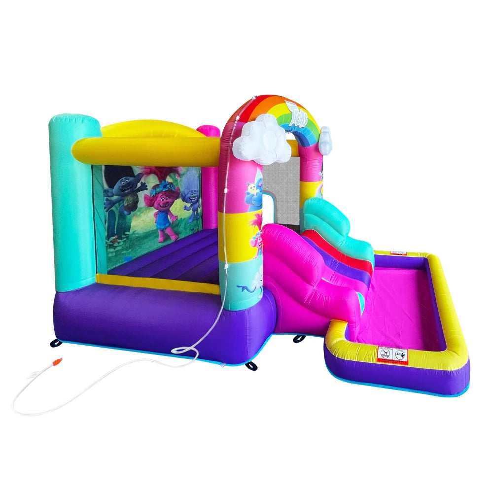 Dreamworks Trolls Inflatable Bounce House Water Slide Pool Ball Pit