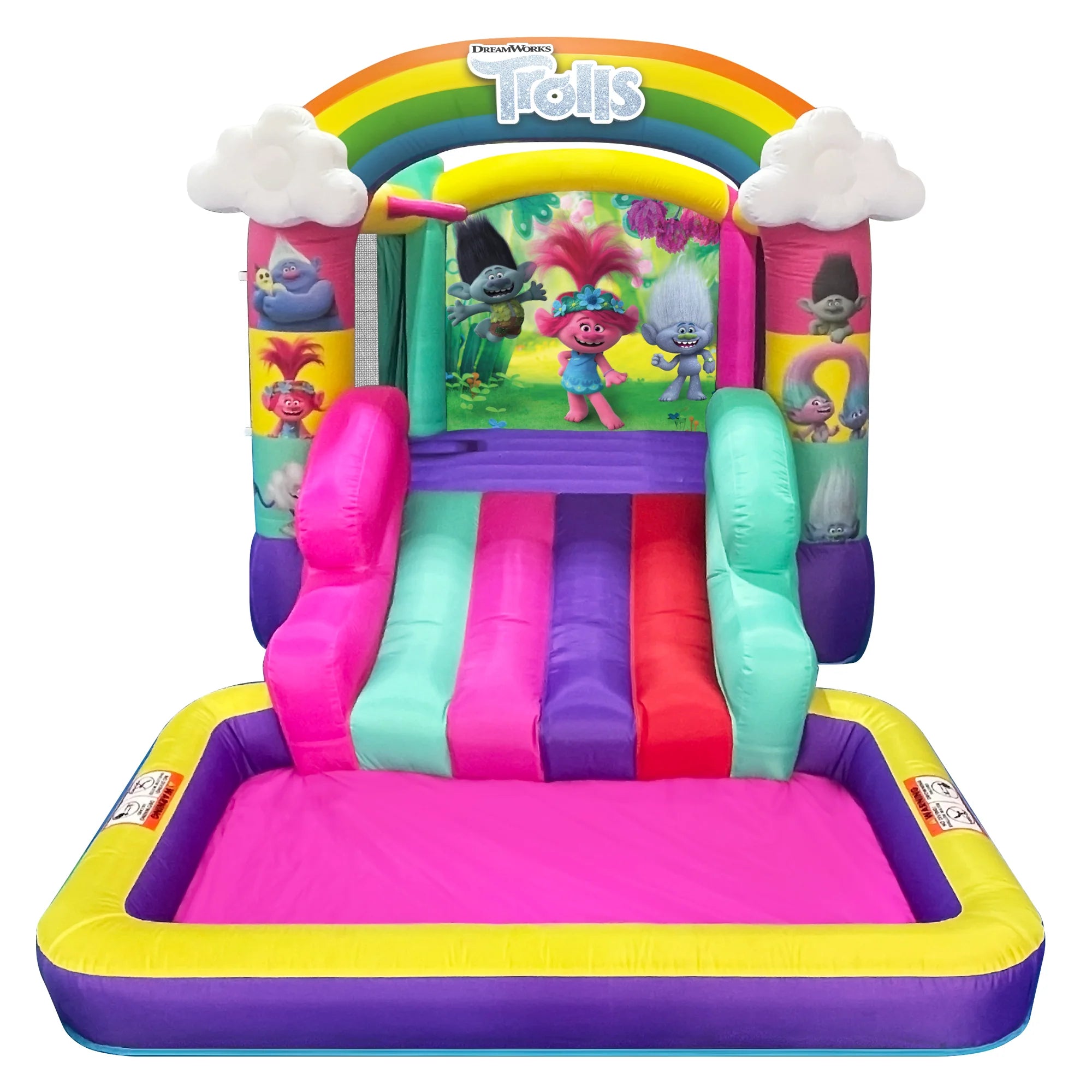 Dreamworks Trolls Inflatable Bounce House Water Slide Pool Ball Pit