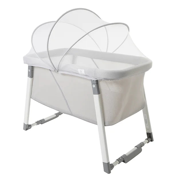 Malibu Dreams Rocking Mini Bassinet - Portable Travel Cradle with Bug Net