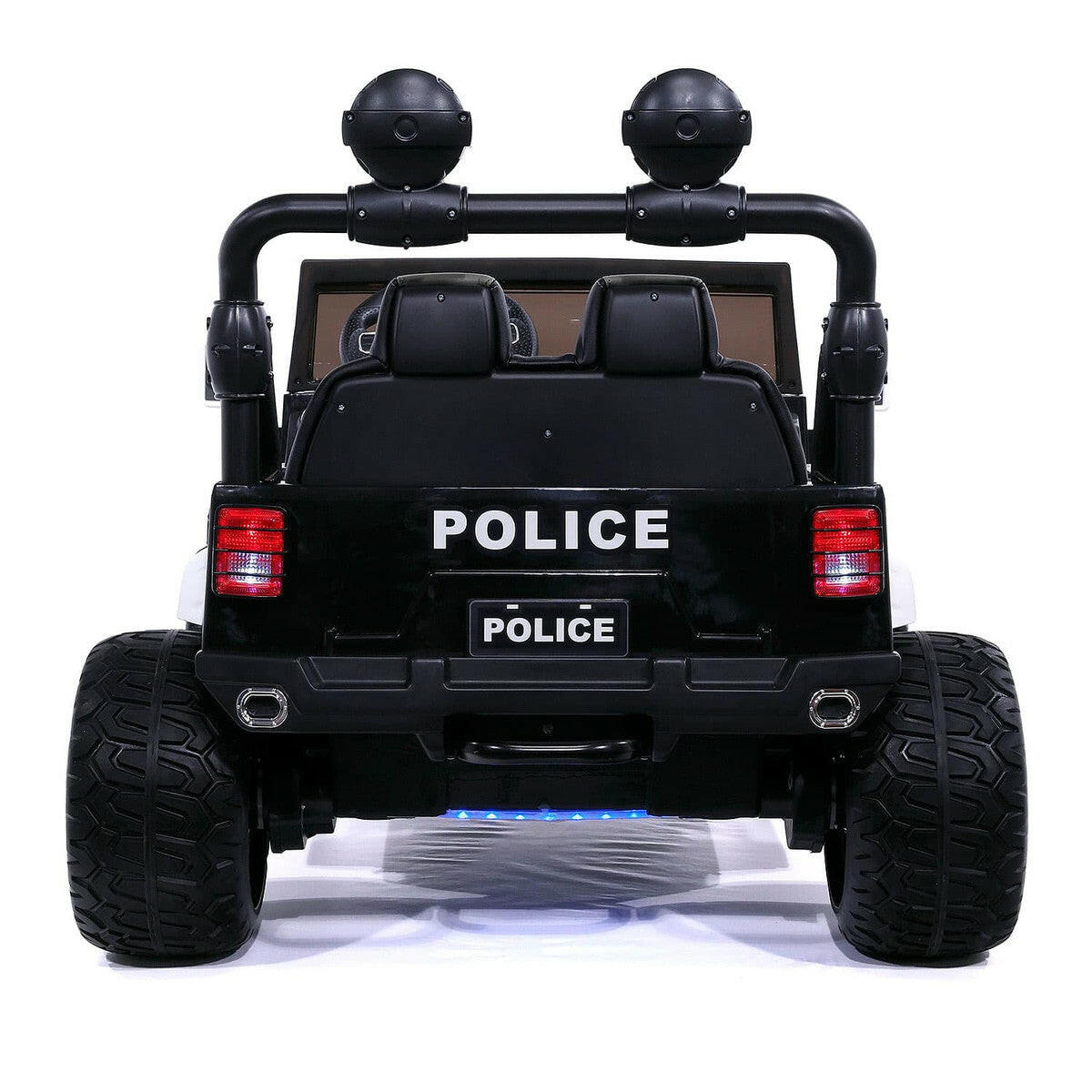 12V Police Truck Ride-On Parental Remote MP3 Leather Seats LED Wheels