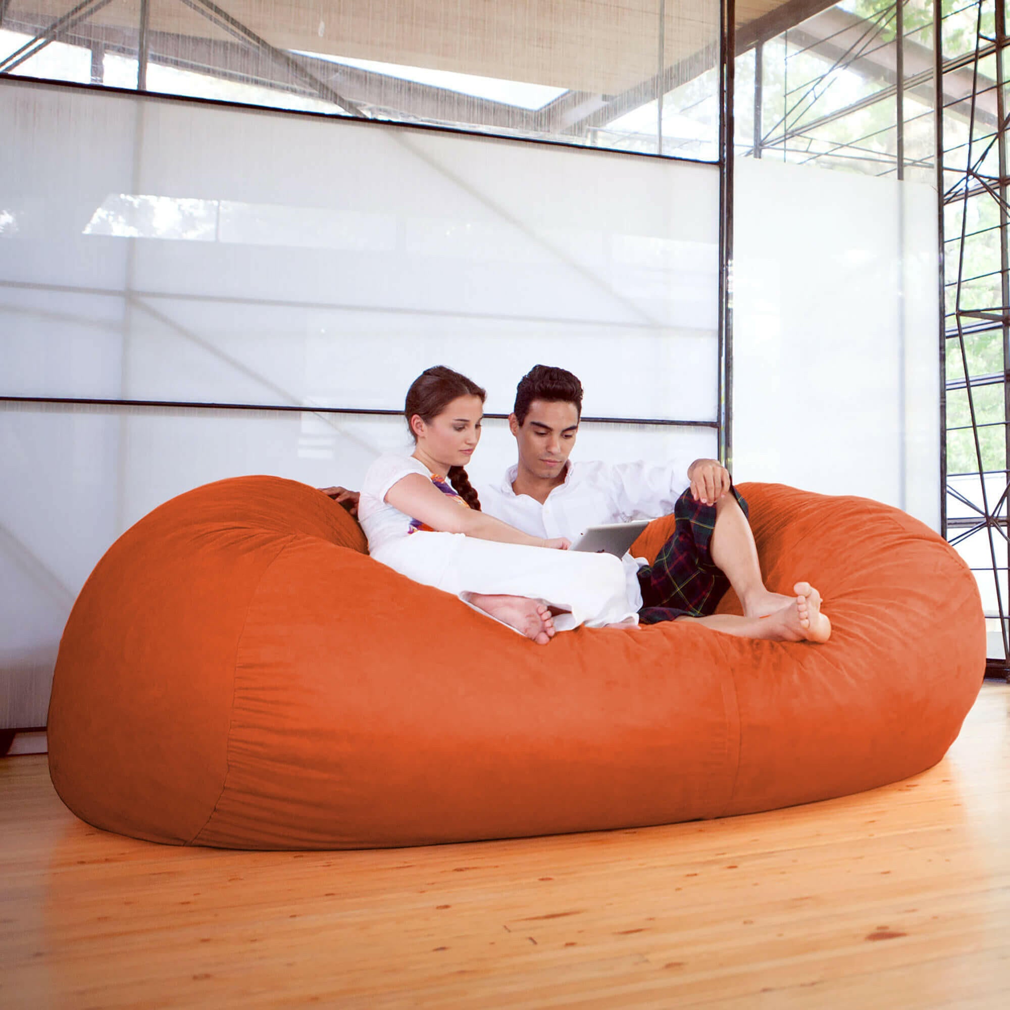 Giant Kids Bean Bag Gaming Lounge Chair 7' Microsuede Sofa Made in USA - Kids Eye Candy