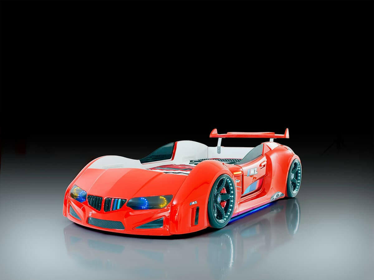 Beamer MZ Race Car Bed Headlights Remote Control Toddler Twin Size.