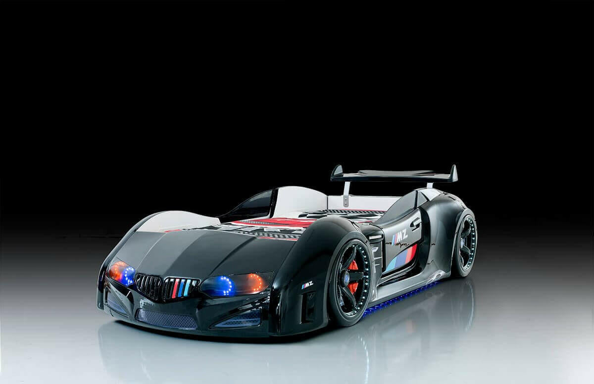 Beamer MZ Race Car Bed Headlights Remote Control Toddler Twin Size.