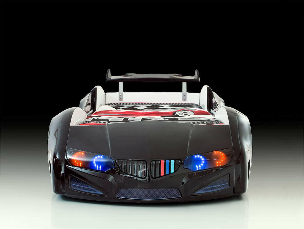 Beamer MZ Race Car Bed Headlights Remote Control Toddler Twin Size.