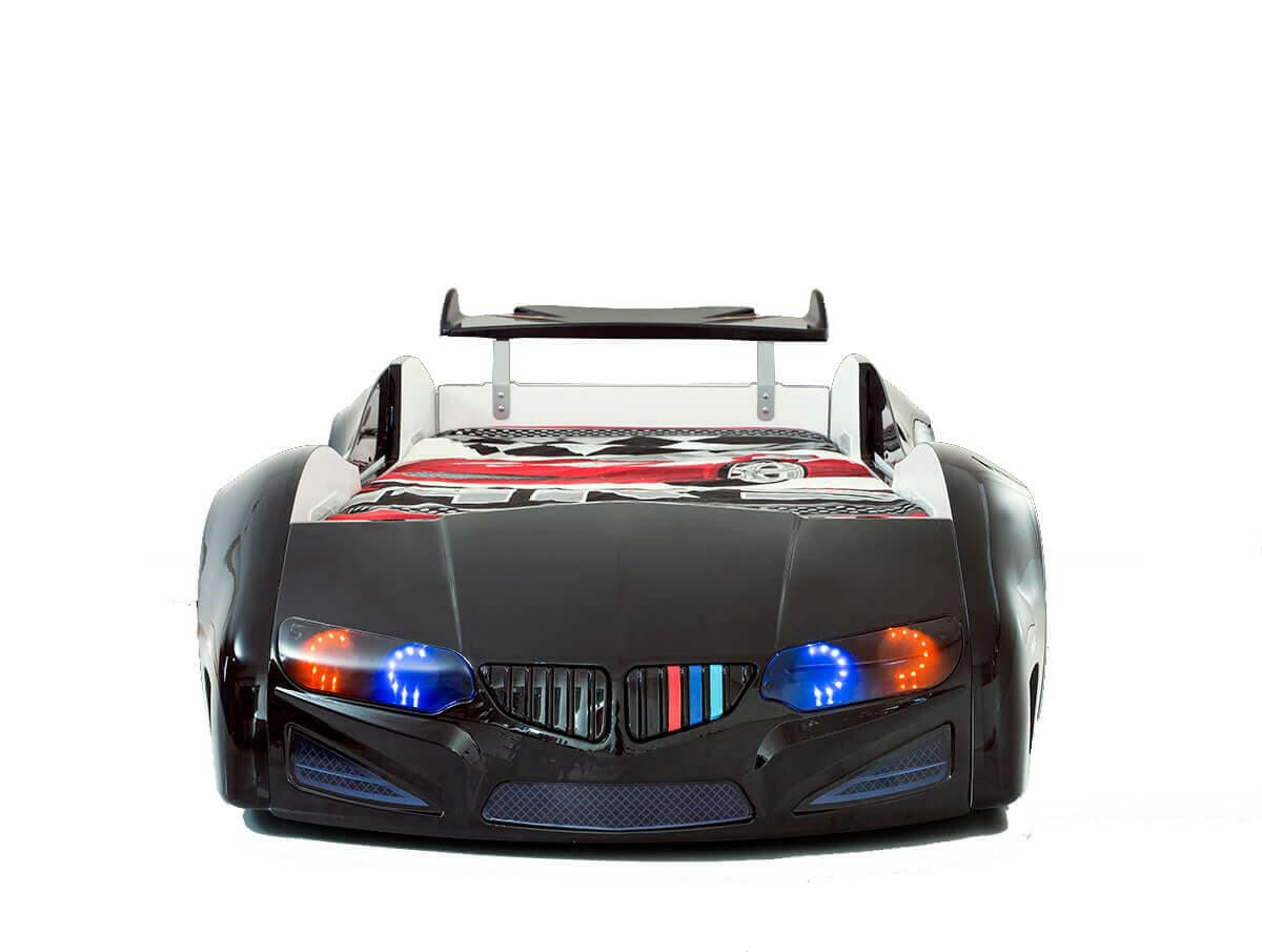 Beamer MZ Race Car Bed Headlights Remote Control Toddler Twin Size.