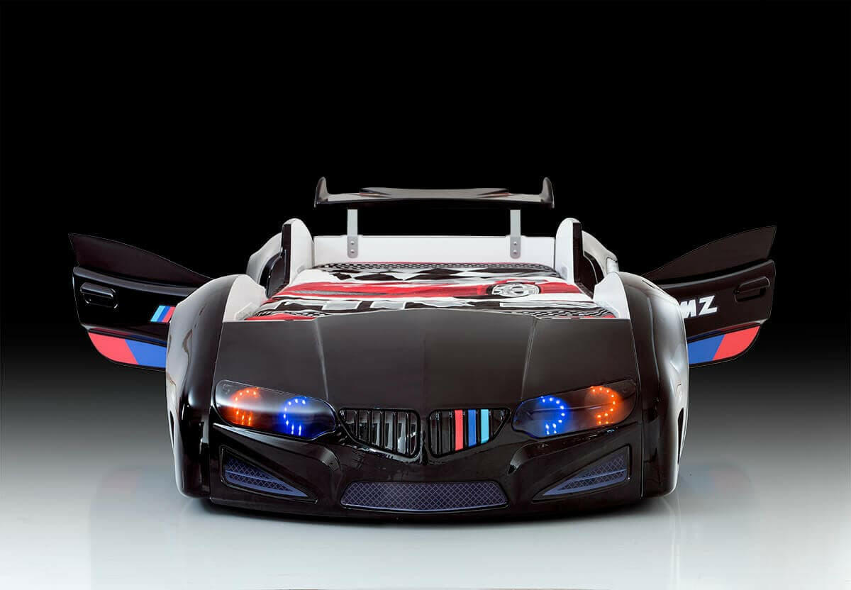 Beamer MZ Race Car Bed Headlights Remote Control Toddler Twin Size.