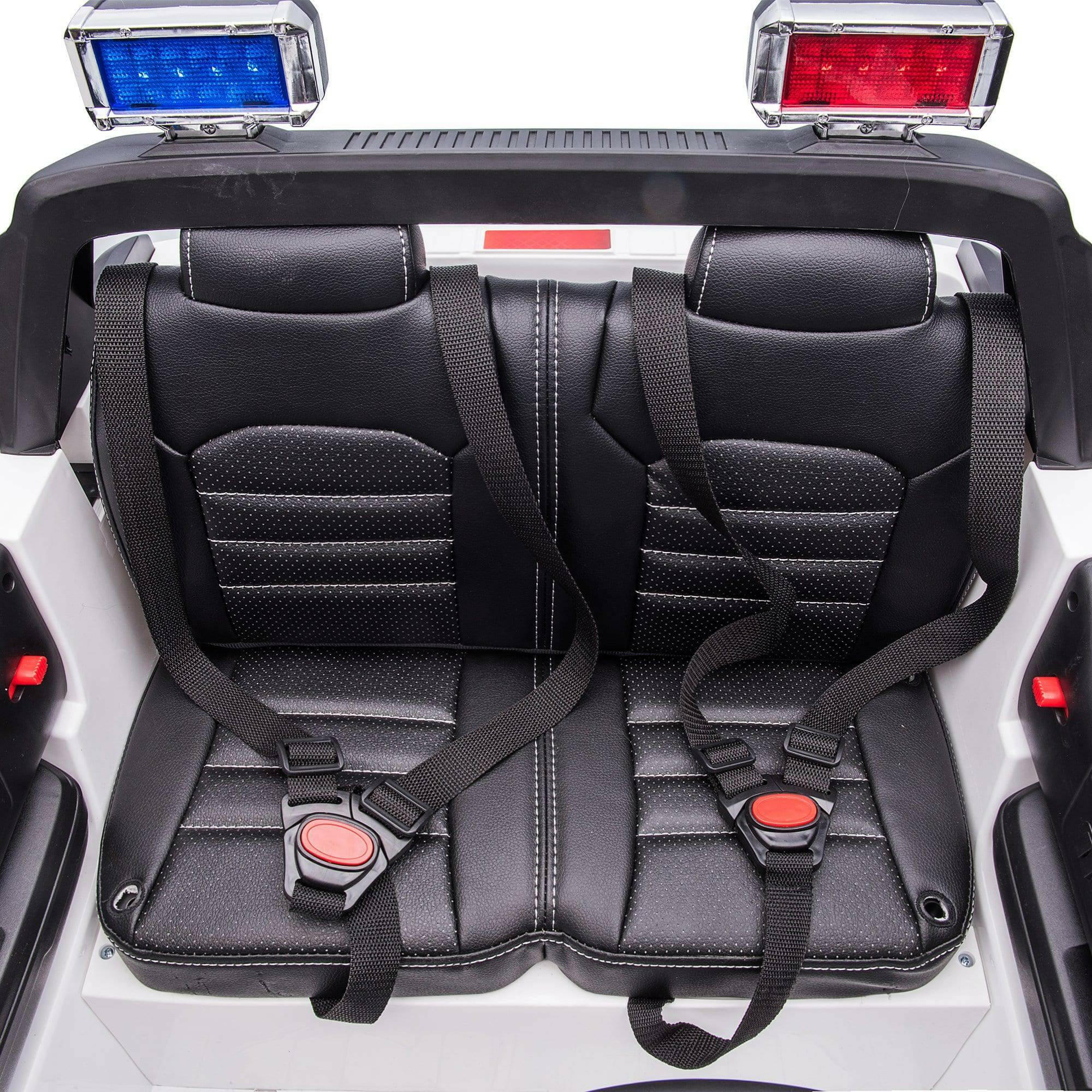 12V Police Truck Ride on 2 Seater with Parental Remote Control for 3-8 Years - Dti Direct USA