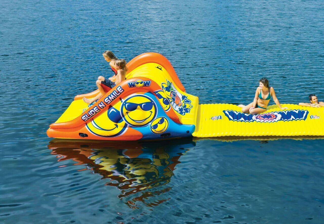 Slide N Smile Giant 2-Lane Floating Water Slide - Kids Eye Candy