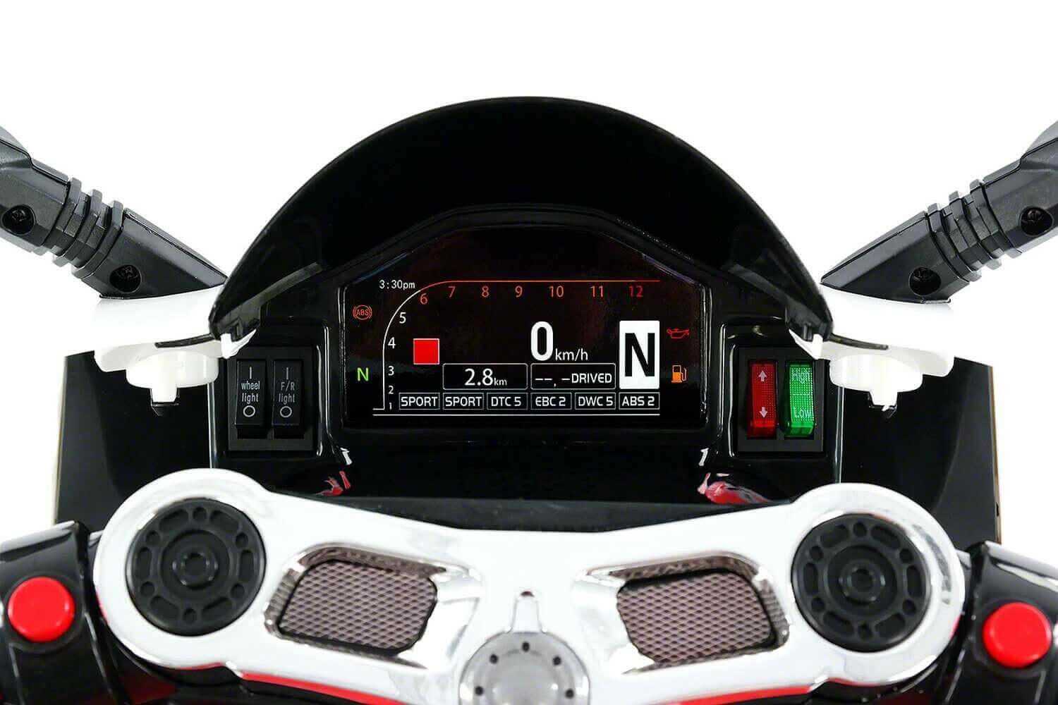 Motorcycle 12V Kids Ride-On LED Lights, MP3, AUX, Training Wheels - Kids Eye Candy
