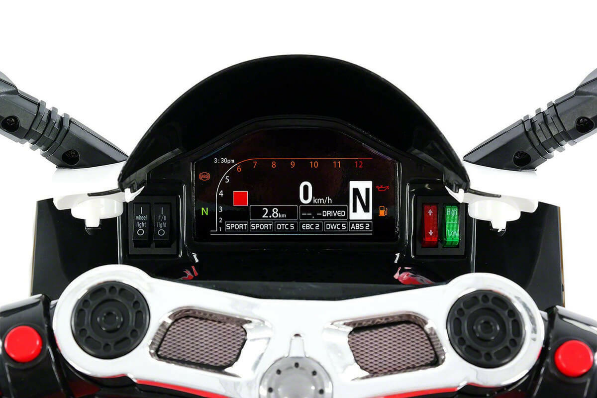 Motorcycle 12V Kids Ride-On LED Lights, MP3, AUX, Training Wheels - Kids Eye Candy