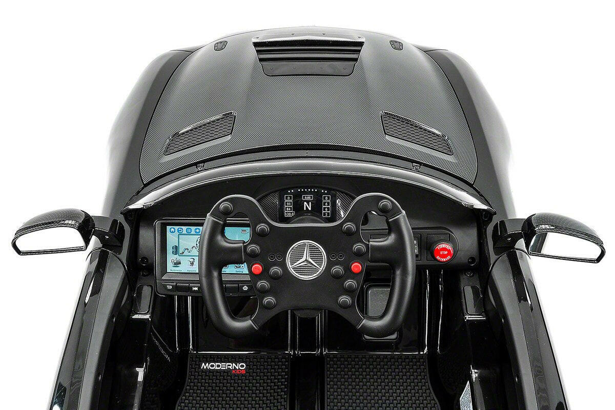 Mercedes Kids 12V GT AMG Ride-On Car Parental Remote, MP3, Leather Seats, LED Lights - Kids Eye Candy