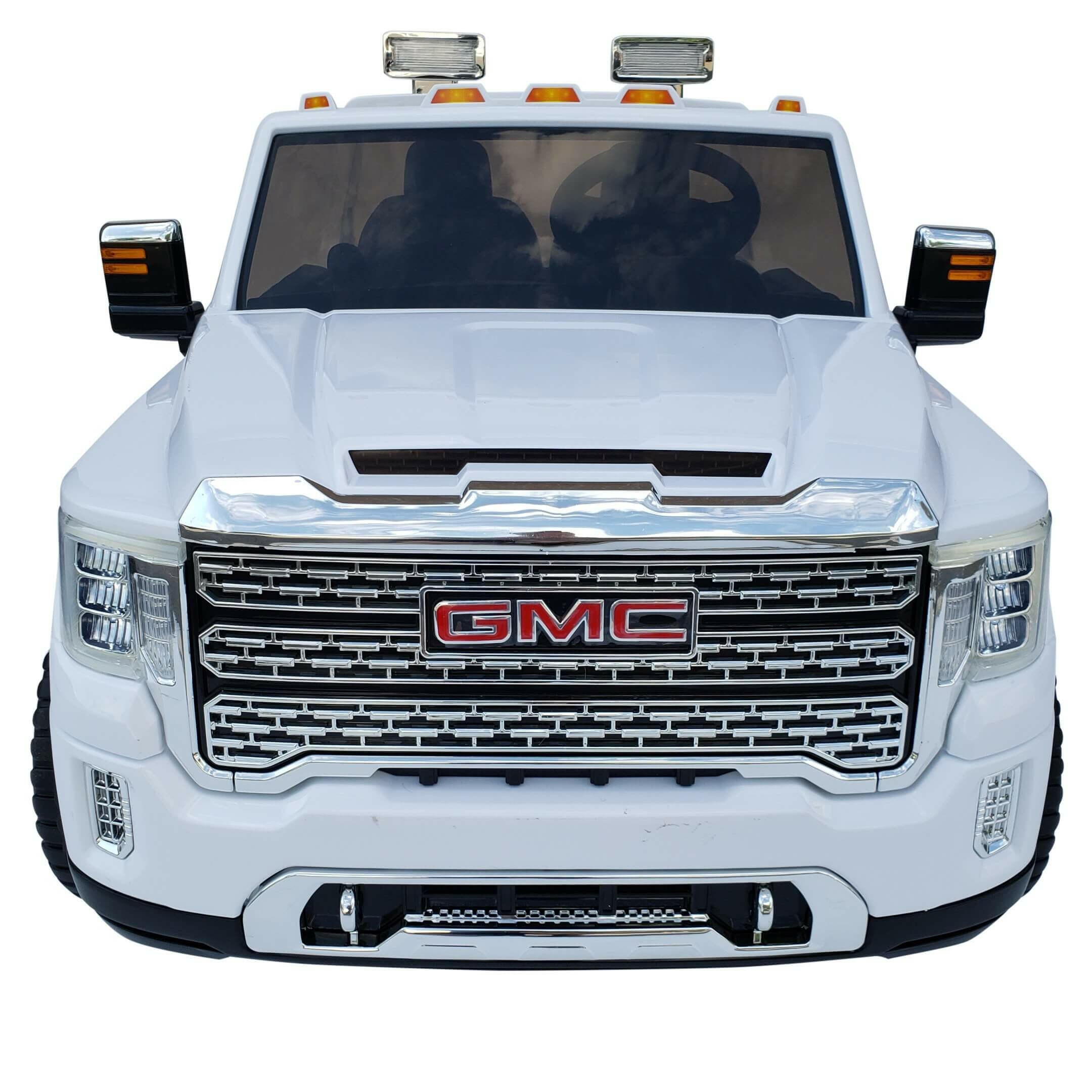 12V Licensed GMC Ride-On Truck 2-Seater with Parental Remote, MP3, Leather Seats - Kids Eye Candy