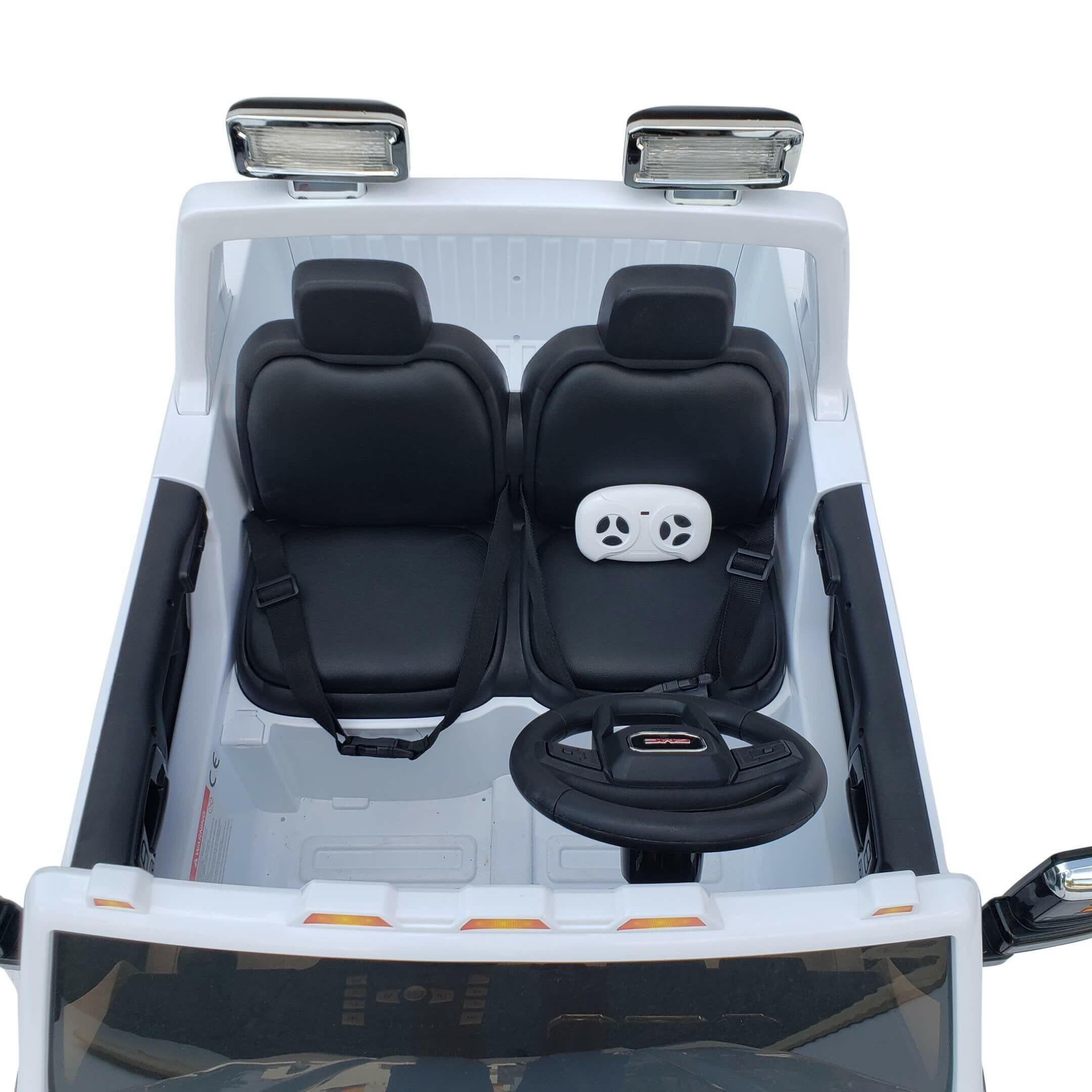 12V Licensed GMC Ride-On Truck 2-Seater with Parental Remote, MP3, Leather Seats - Kids Eye Candy
