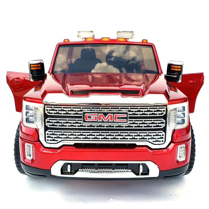 12V Licensed GMC Ride-On Truck 2-Seater with Parental Remote, MP3, Leather Seats - Kids Eye Candy