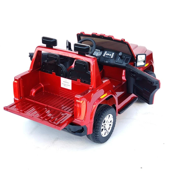 12V Licensed GMC Ride-On Truck 2-Seater with Parental Remote, MP3, Leather Seats - Kids Eye Candy