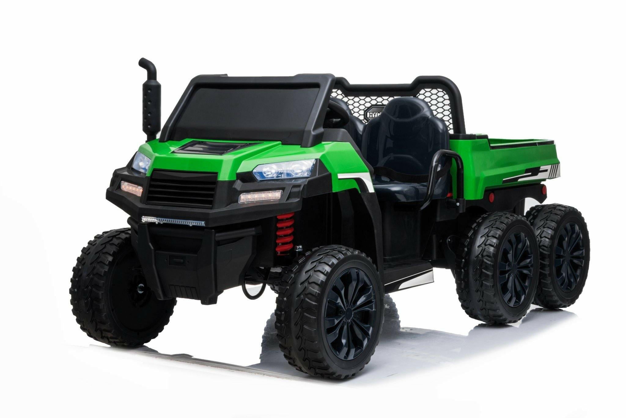 24V 4x4 Freddo Toys 6 Wheels Tractor Trailer 2 Seater Ride on with Parental Remote Control for 3+ Years - Dti Direct USA