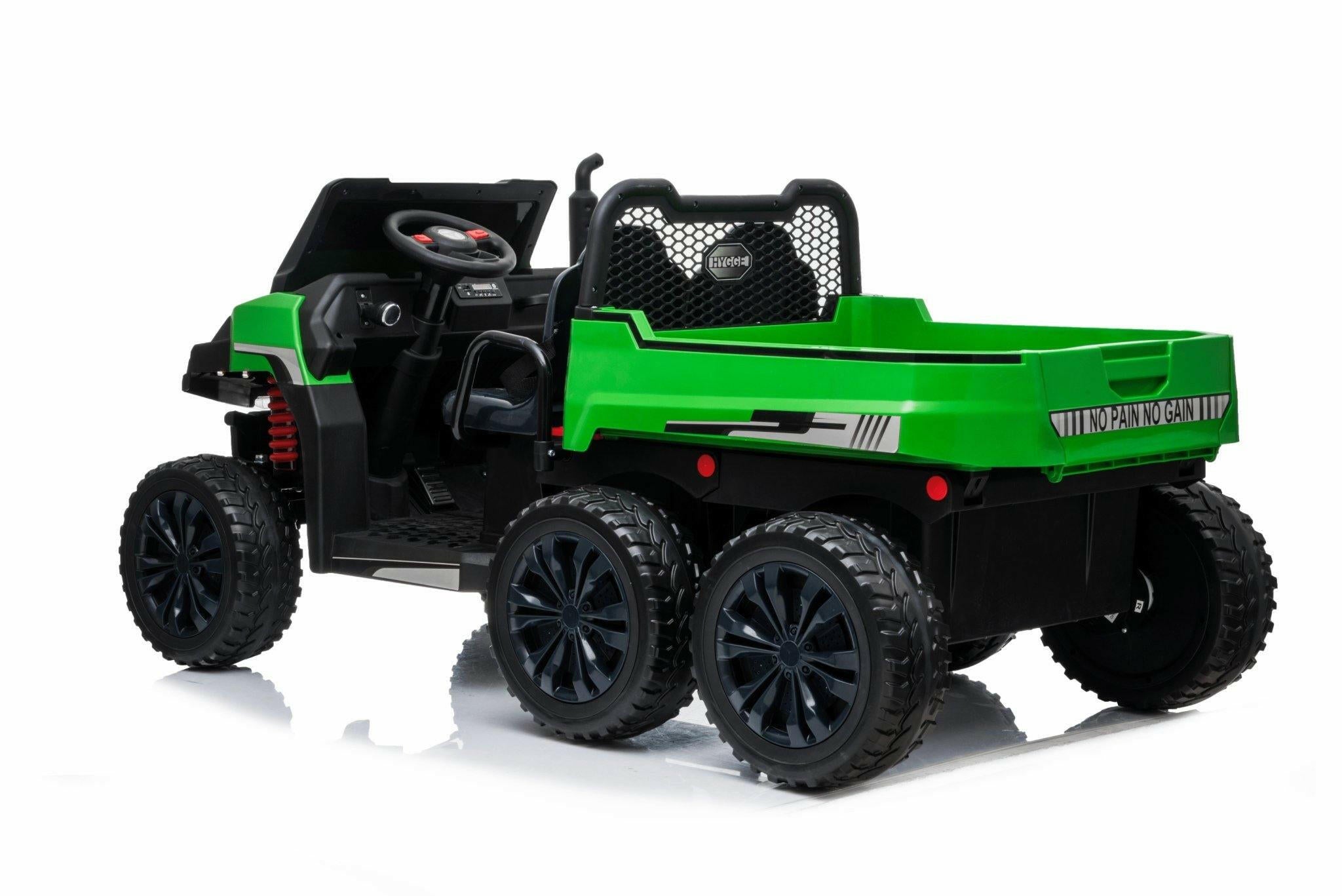 24V 4x4 Freddo Toys 6 Wheels Tractor Trailer 2 Seater Ride on with Parental Remote Control for 3+ Years - Dti Direct USA