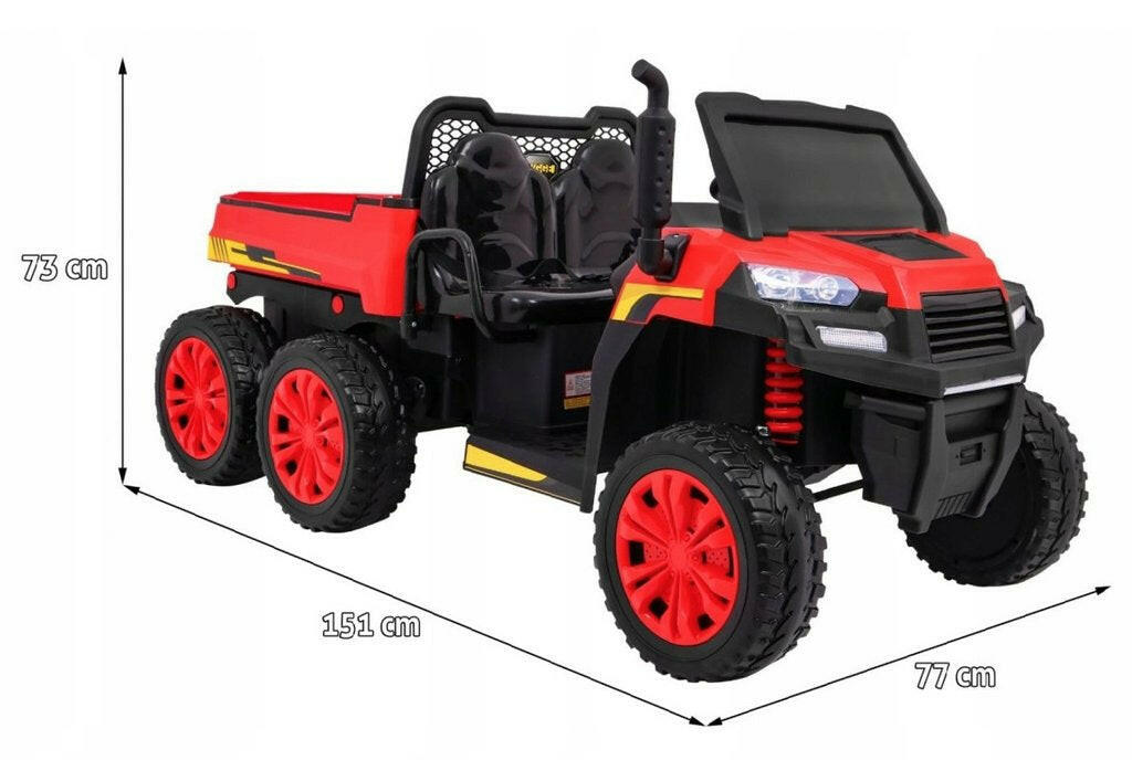 Tractor 24V Ride-On Two-Seater Ride-On Six Wheel Drive with Parental Remote MP3 LED Headlights - Kids Eye Candy