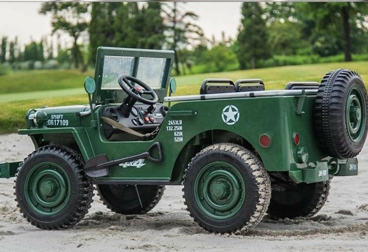 Ride On Kids Electric 24V Military Car EVA Rubber Wheels 3 Seats 2.4G Remote Control - Kids Eye Candy