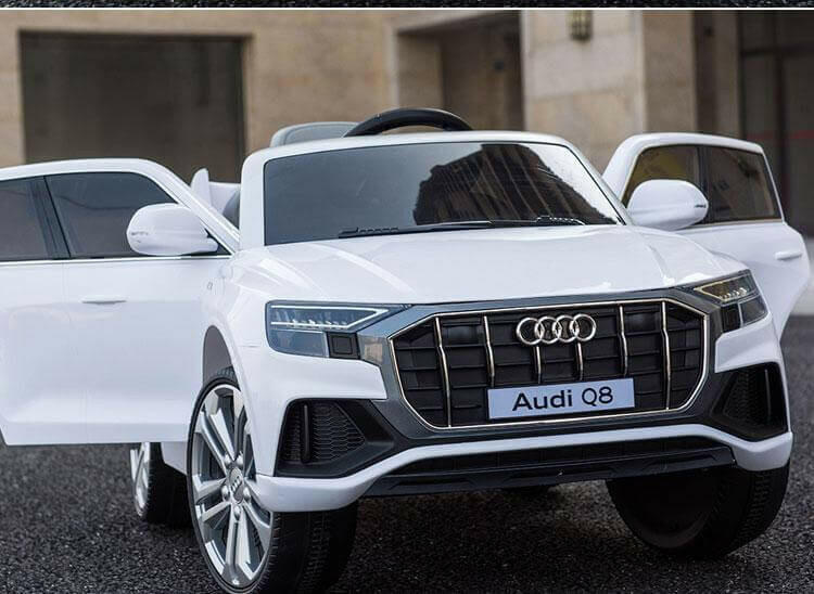 Audi Q8 12V Ride-On Kids Car Remote Control, MP3, Leather Seats, LED Lights - Kids Eye Candy