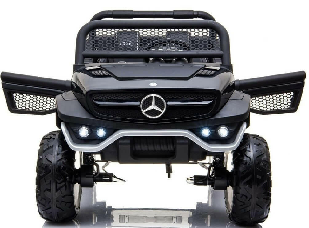 Mercedes Kids 24V Ride-On Unimog Parental Remote, MP4, Leather Seats LED Lights - Kids Eye Candy