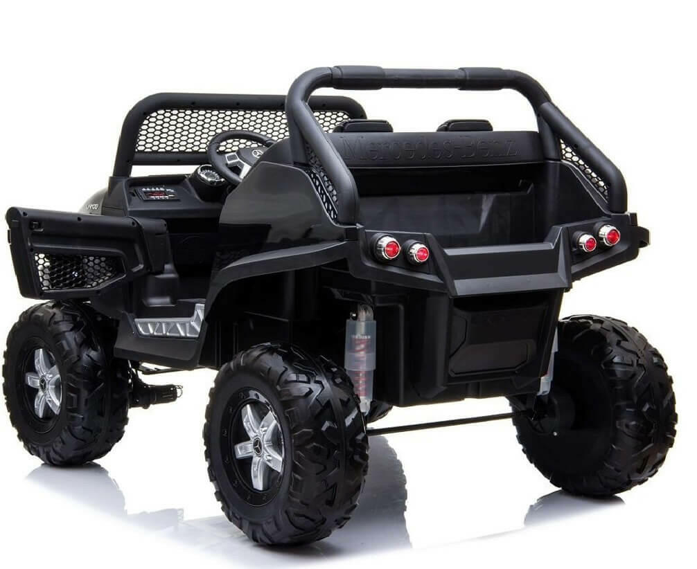 Mercedes Kids 24V Ride-On Unimog Parental Remote, MP4, Leather Seats LED Lights - Kids Eye Candy