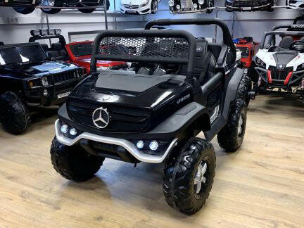 Mercedes Kids 24V Ride-On Unimog Parental Remote, MP4, Leather Seats LED Lights - Kids Eye Candy