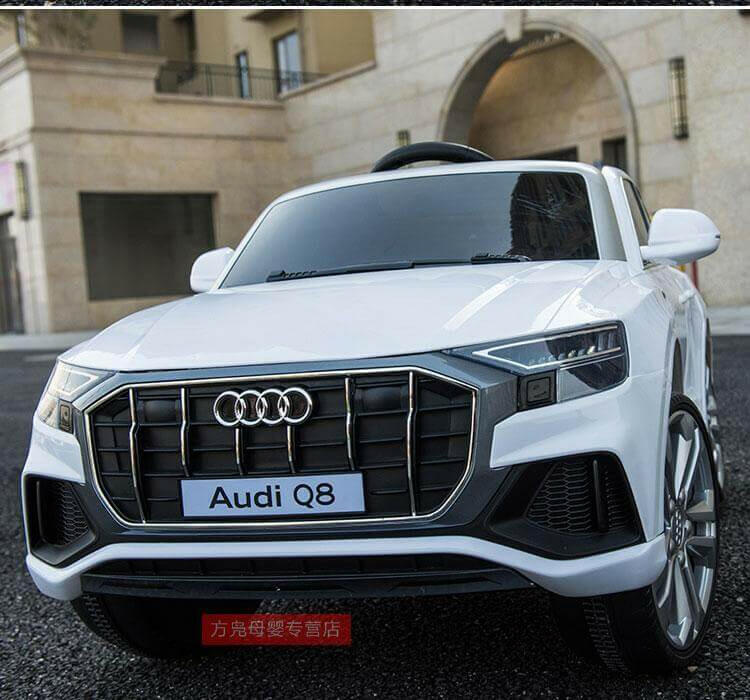 Audi Q8 12V Ride-On Kids Car Remote Control, MP3, Leather Seats, LED Lights - Kids Eye Candy