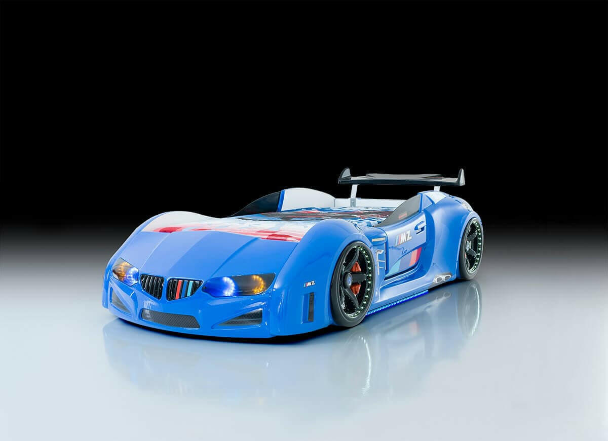 Beamer MZ Race Car Bed Headlights Remote Control Toddler Twin Size.