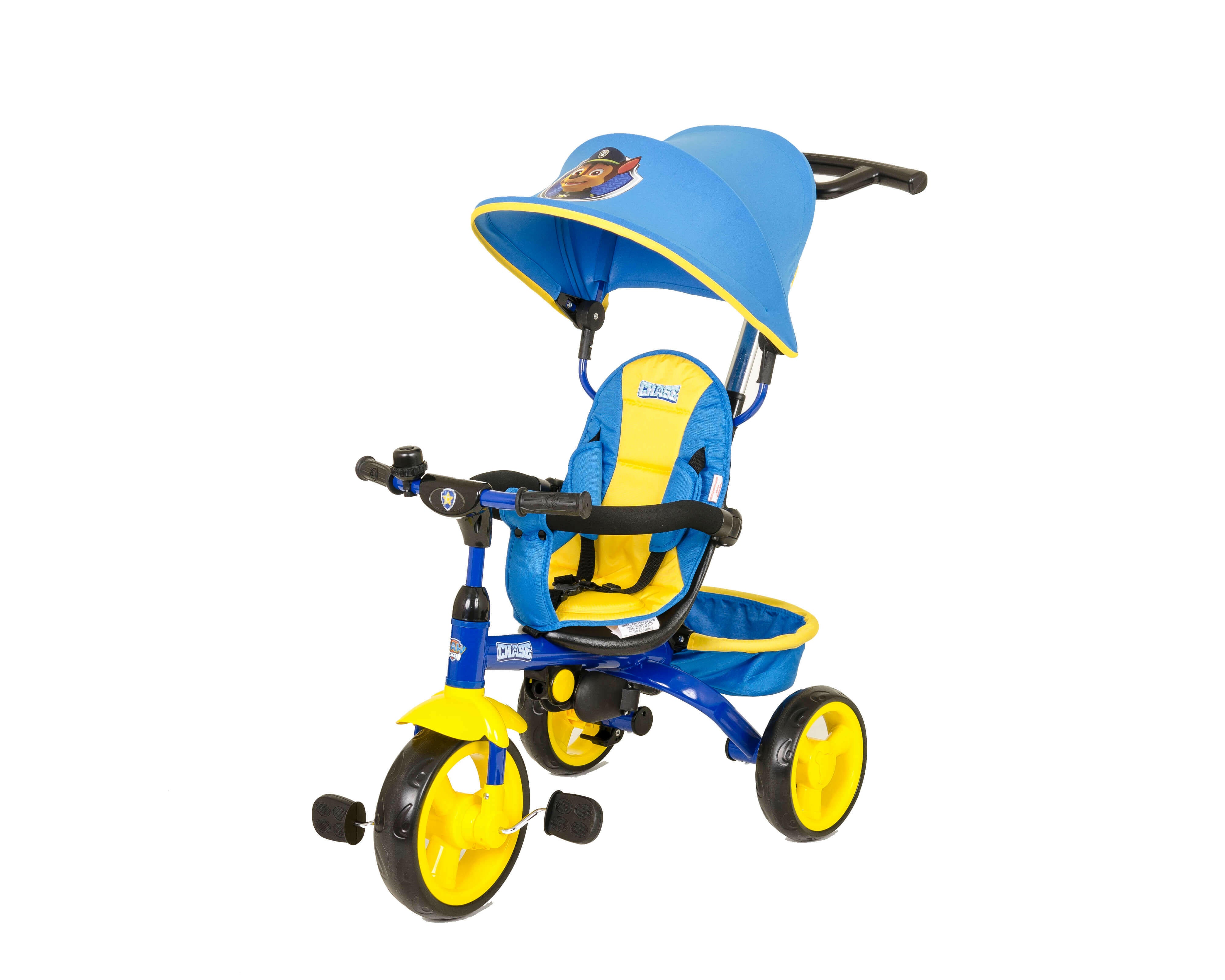 Kids Nickelodeon Paw Patrol Chase 4-in-1 Push and Ride Stroller Tricycle - Kids Eye Candy
